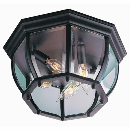 CRAFTMADE Bent Glass 4 Light Outdoor Flushmount in Textured Black Z434-TB